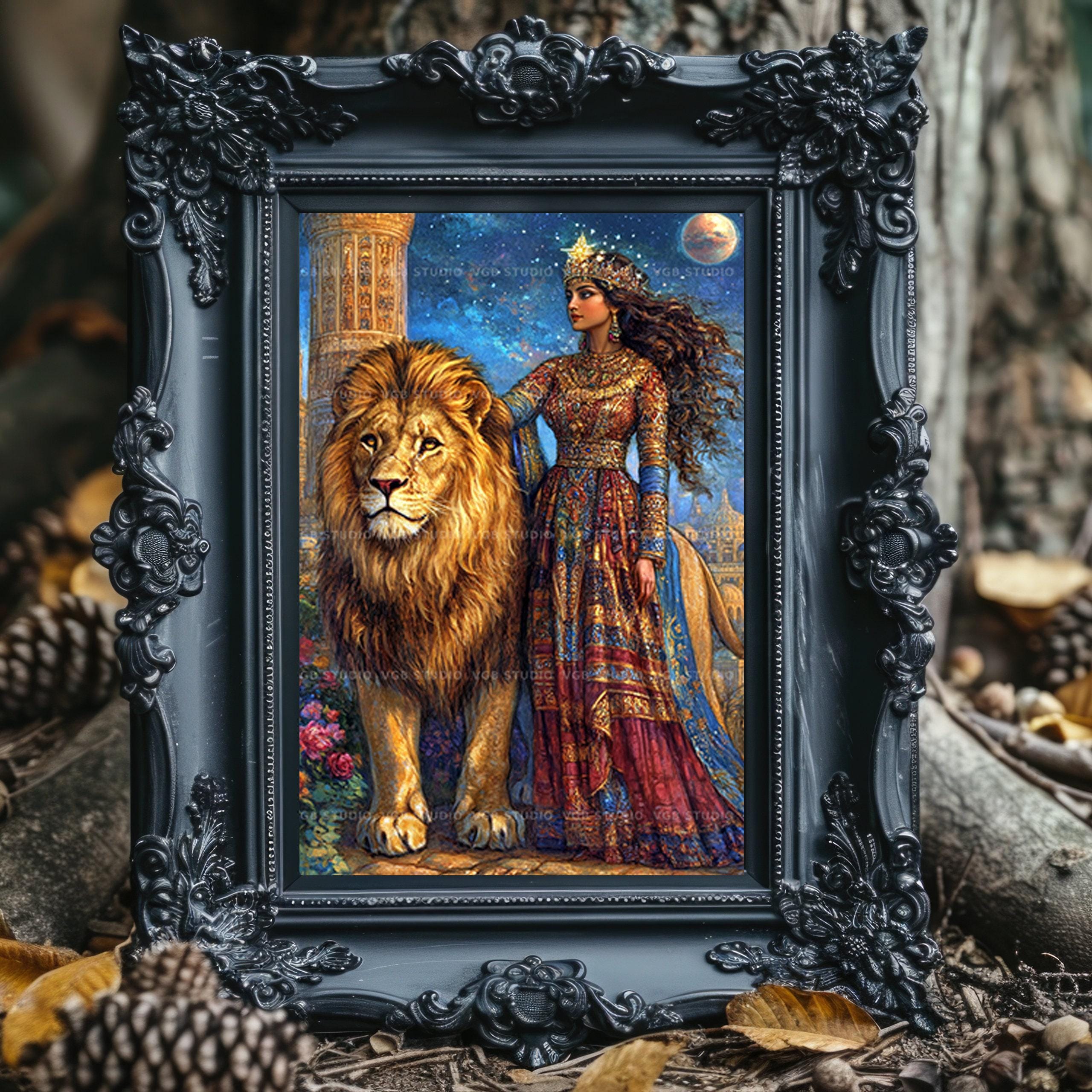 イシュタル女神アートプリント メソポタミア 天空の女王 ライオンの