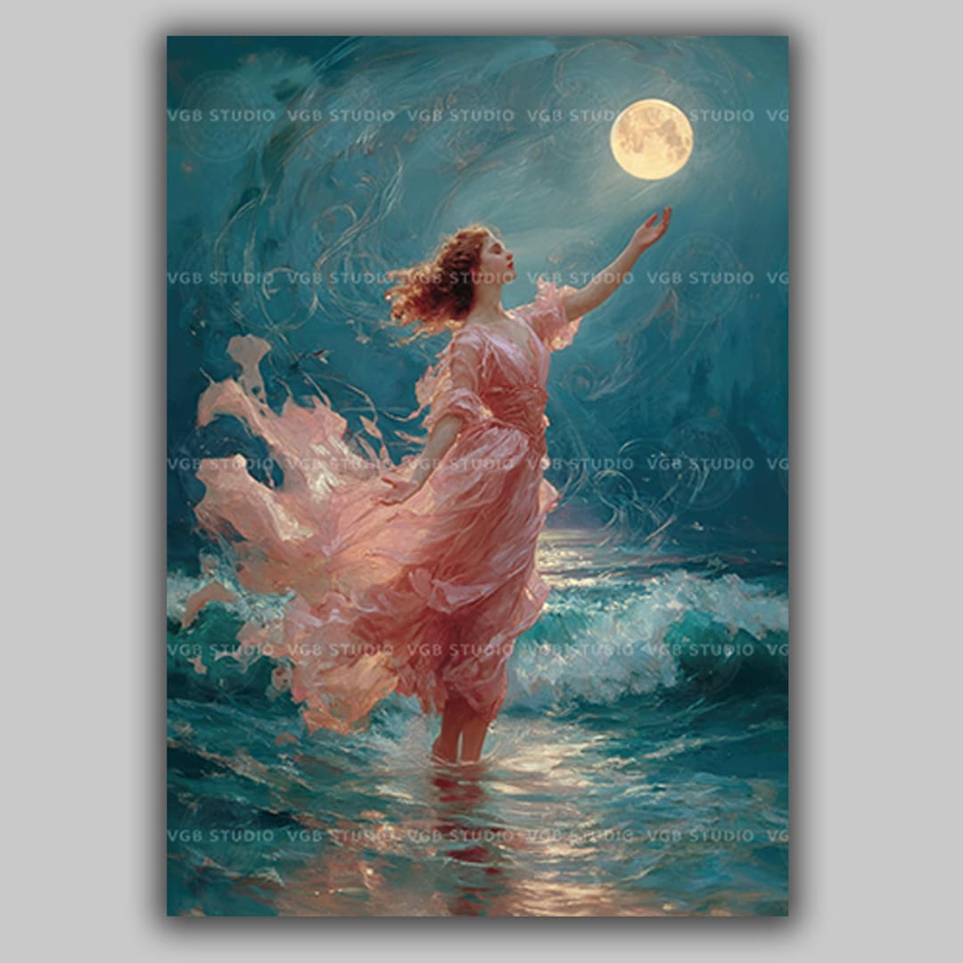 Aphrodite Goddess of Love Wall Art Print, Venus Greek Mythology Ocean ...