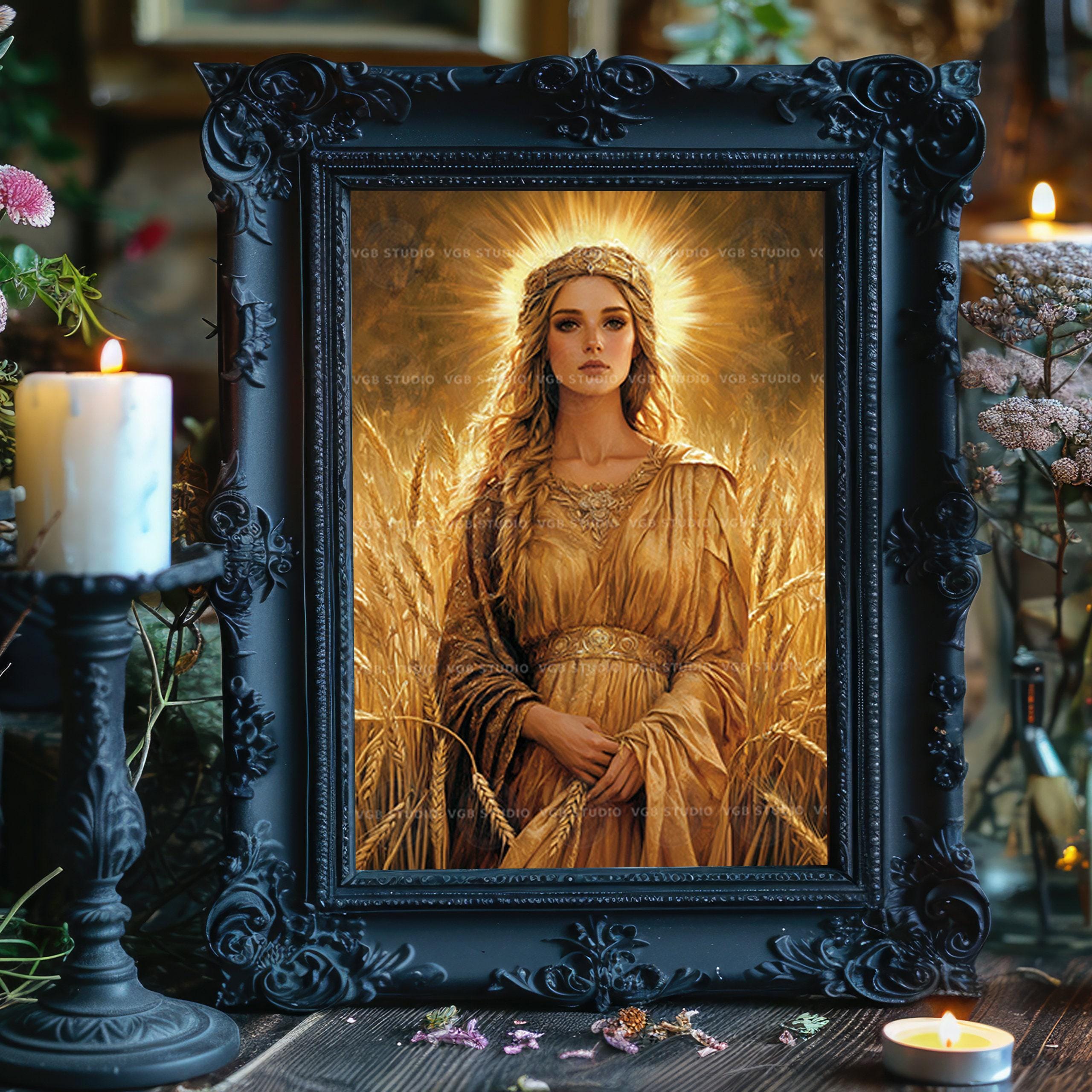 Demeter Art Print Greek Goddess of Harvest Wall Decor Golden Grain ...