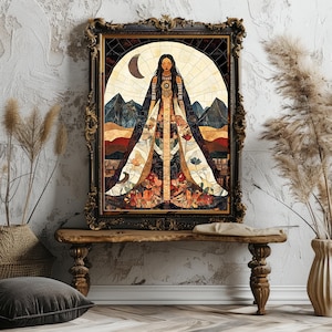 Changing Woman Navajo Goddess Wall Art Print Indigenous Mythology Sacred Feminine Nature Symbolism Native Spirit Earth Renewal Artwork AJ29 image 8