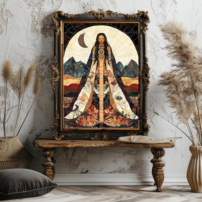 Changing Woman Navajo Goddess Wall Art Print Indigenous Mythology Sacred Feminine Nature Symbolism Native Spirit Earth Renewal Artwork AJ29 image 8