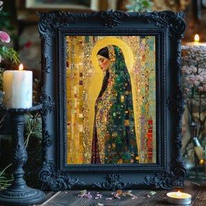 Mary Magdalene Art Print Mosaic Icon Religious Decor Sacred Woman Spiritual Wall Christian Gift Colorful Portrait Faith Altar Catholic AJ51 image 6