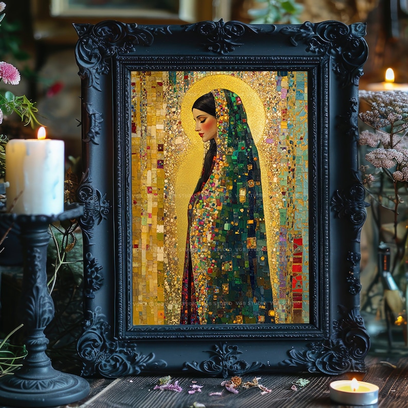Mary Magdalene Art Print Mosaic Icon Religious Decor Sacred Woman Spiritual Wall Christian Gift Colorful Portrait Faith Altar Catholic AJ51 image 6
