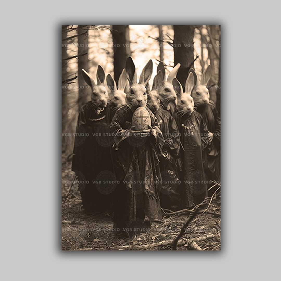 Rabbit Cult Dark Forest Procession Poster, Occult Poster, Witchcraft ...
