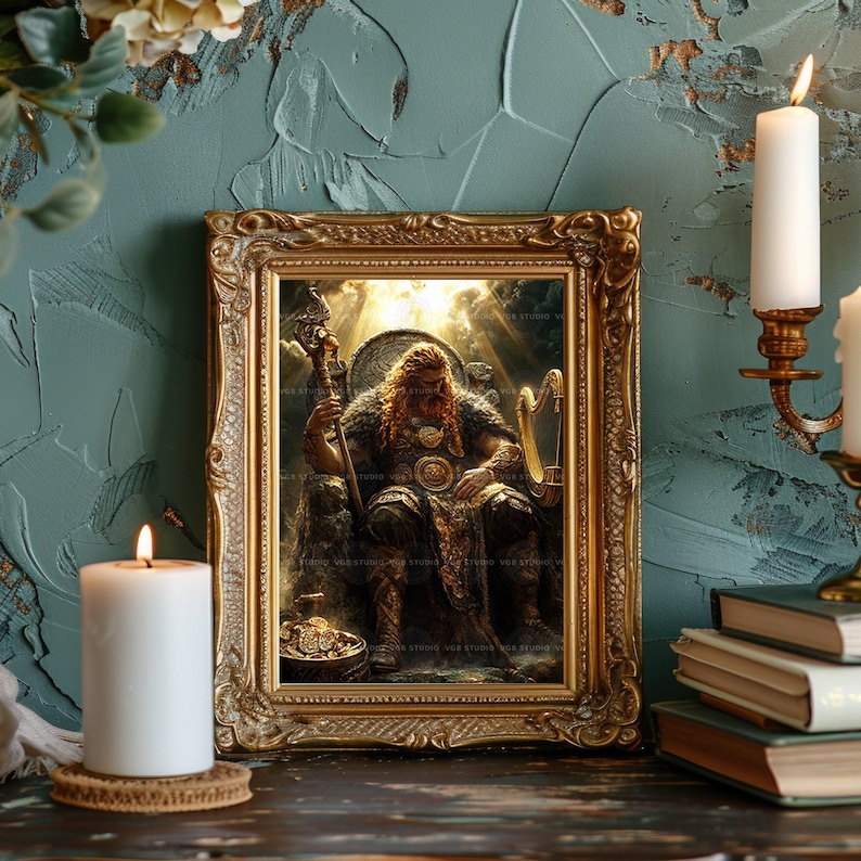 The Dagda Celtic All Father God of Strength Abundance and Wisdom Harp ...