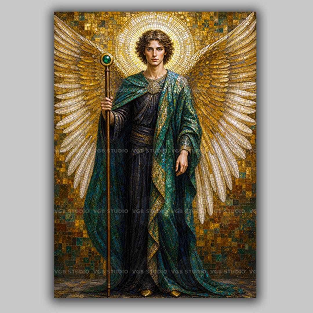 Archangel Raphael Wall Art Print, Angel of Healing and Protection ...