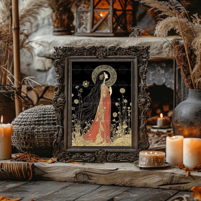 Mary Magdalene Art Print Christian Saint Feminine Spirituality Mystic Woman Halo Religious Artwork Faith Wall Decor Sacred Feminine AJ87 image 6