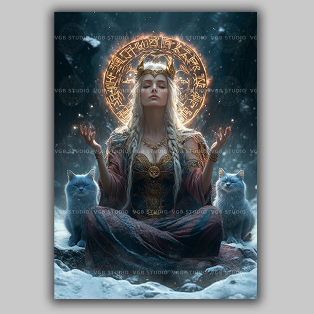 Freya Wall Art Print, Freyja Norse Goddess of Love Beauty Magic and ...