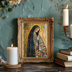 Lady of Guadalupe Art Print Mosaic Virgin Mary Religious Decor Mexican Icon Catholic Wall Colorful Spiritual Gift Madonna Sacred Home AJ50 image 2