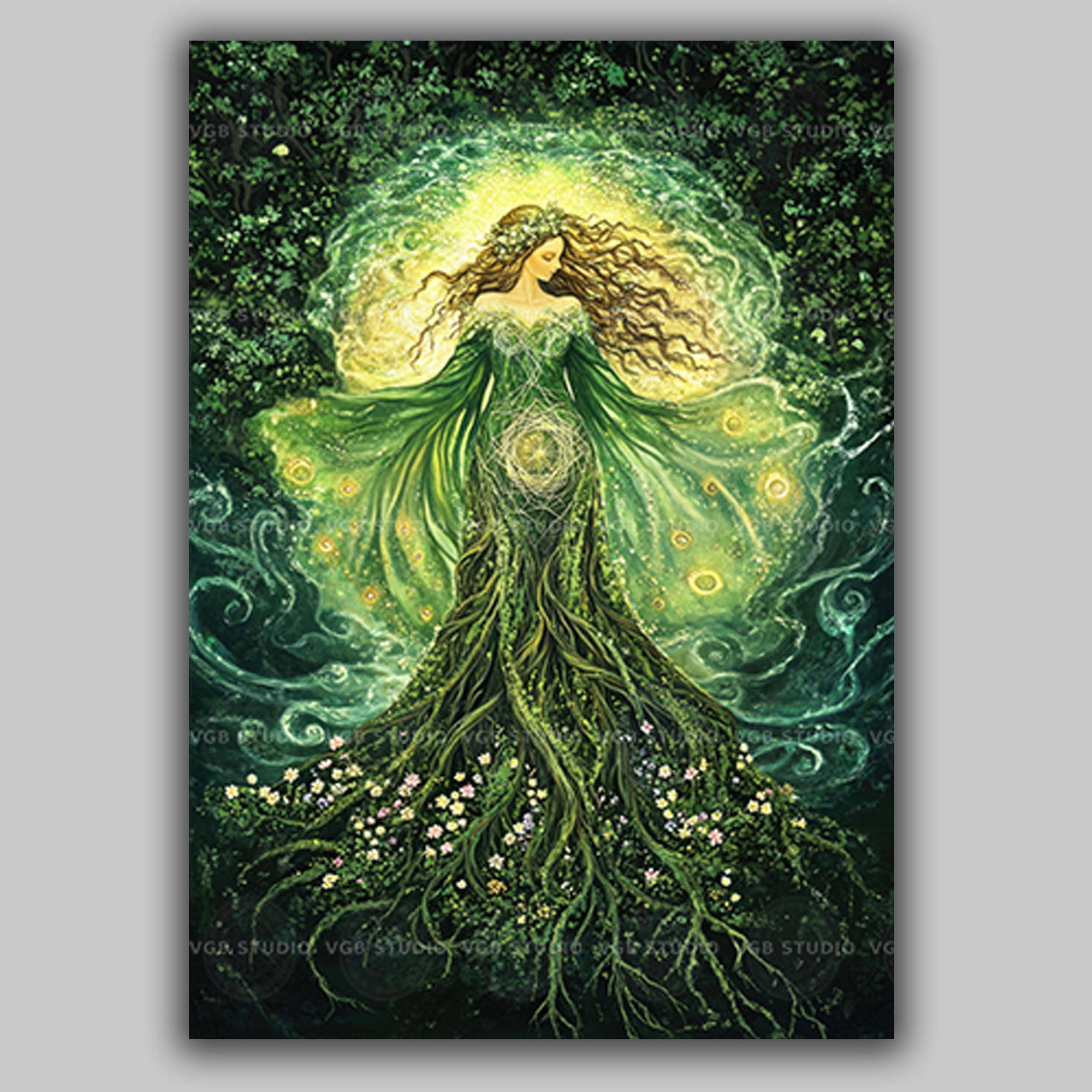 Gaia Earth Mother Goddess Wall Art Print Greek Primordial Deity Nature ...