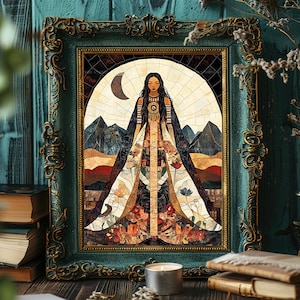 Changing Woman Navajo Goddess Wall Art Print Indigenous Mythology Sacred Feminine Nature Symbolism Native Spirit Earth Renewal Artwork AJ29 image 5