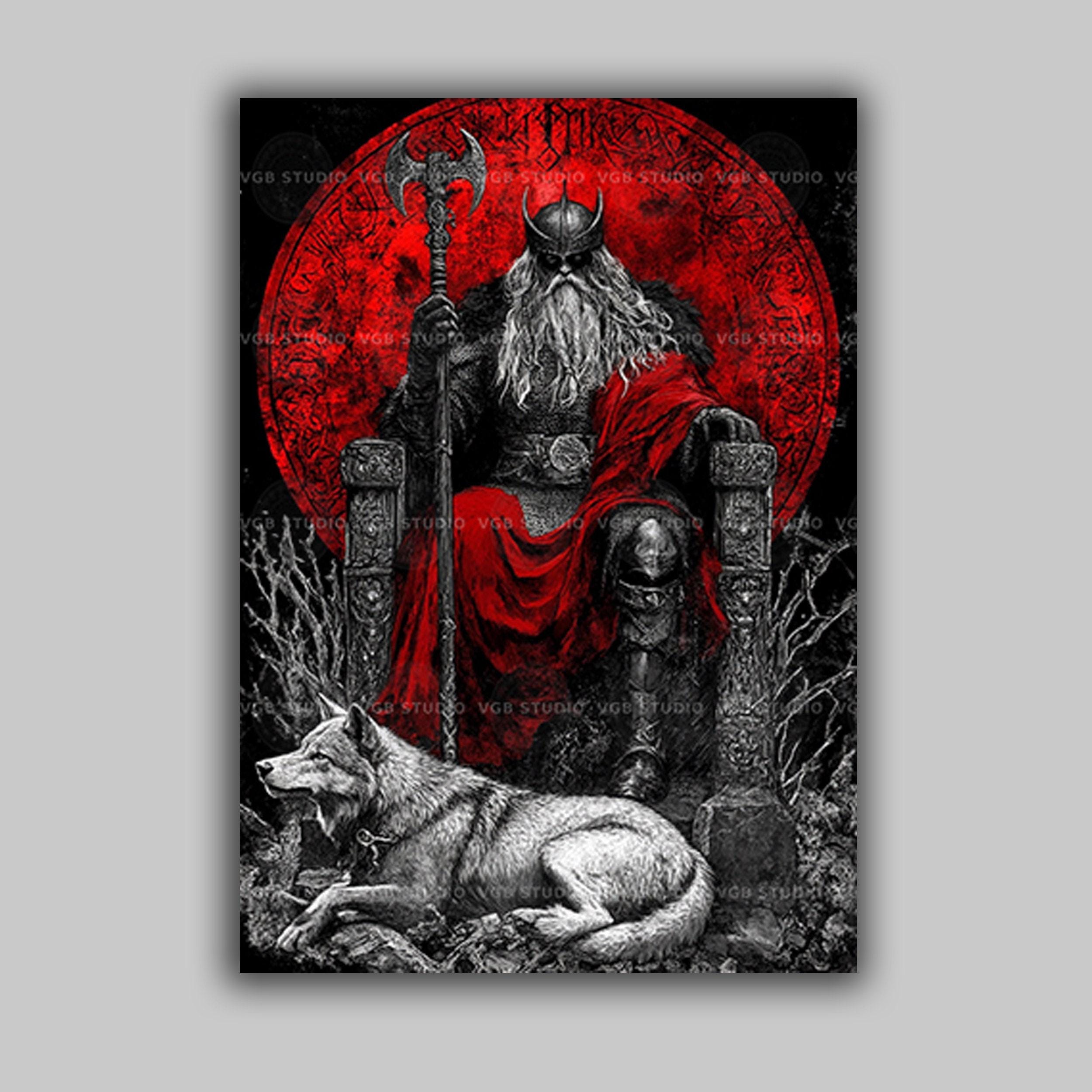 Odin Art Print Norse Viking God Scandinavian Mythology Wall Decor