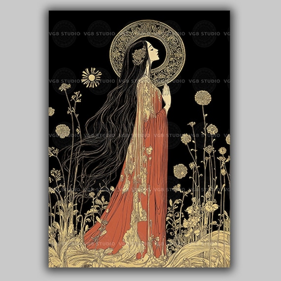 Mary Magdalene Art Print Christian Saint Feminine Spirituality Mystic Woman Halo Religious Artwork Faith Wall Decor Sacred Feminine AJ87