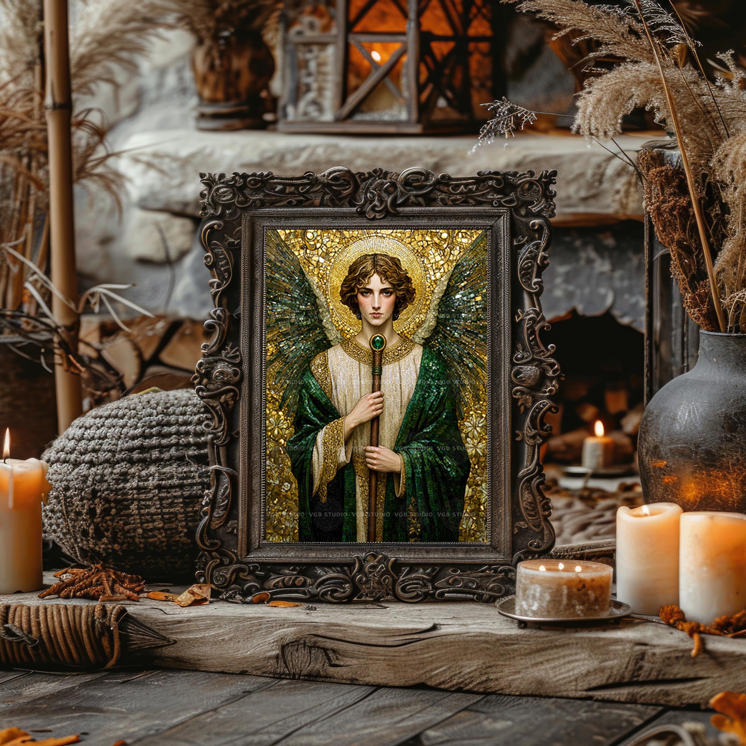 Archangel Raphael Wall Art Print Angel of Healing and Protection ...