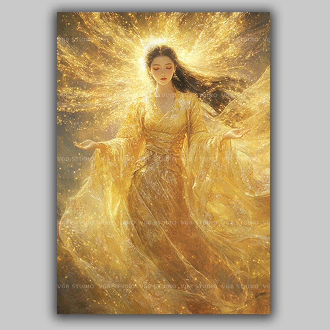 Amaterasu Art Print Japanese Sun Goddess Shinto Mythology Divine Light ...