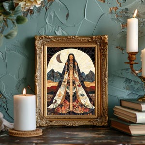 Changing Woman Navajo Goddess Wall Art Print Indigenous Mythology Sacred Feminine Nature Symbolism Native Spirit Earth Renewal Artwork AJ29 image 4