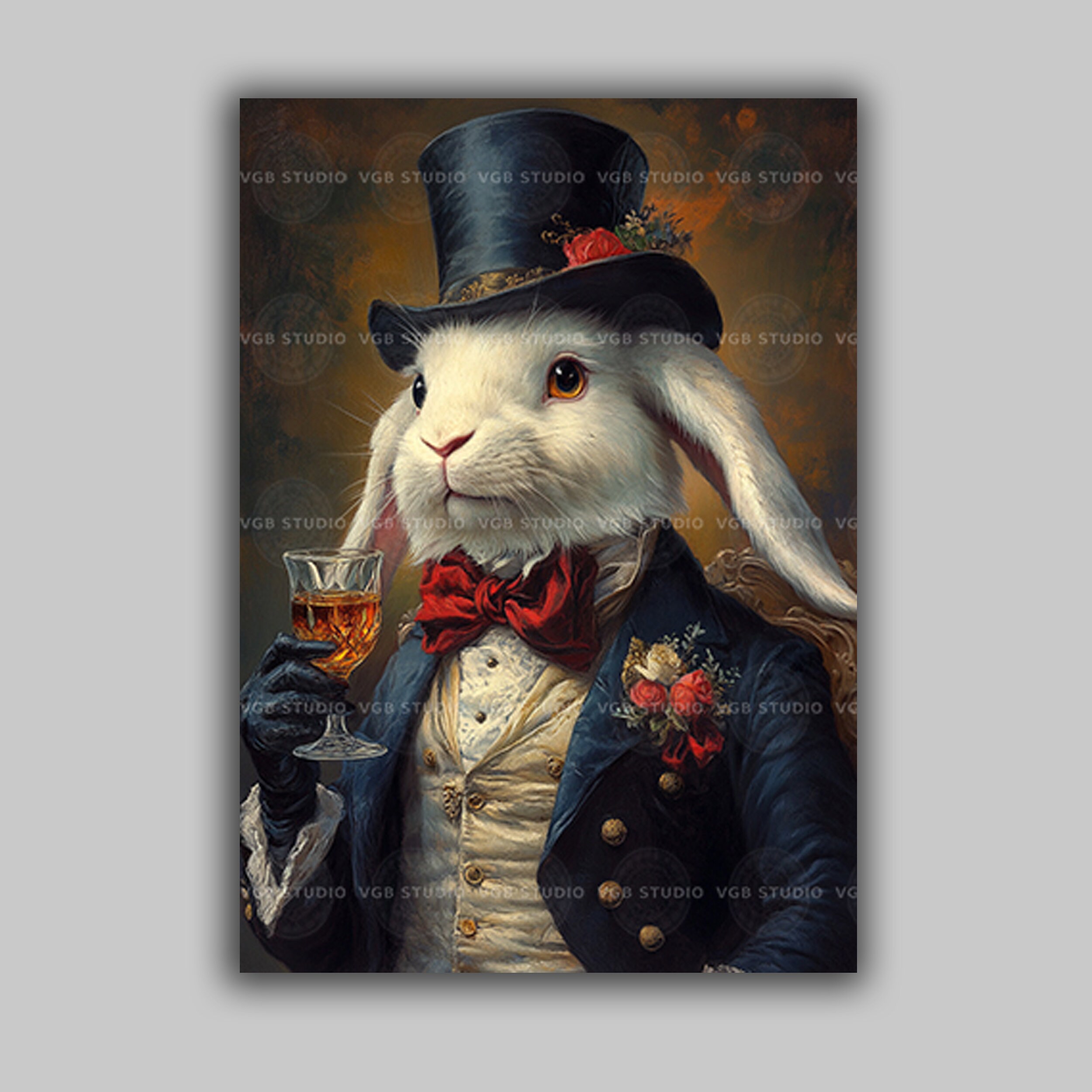1534 Chic Bunny Rabbit Red Beret Hat Round Glasses, Designed By Lanie il_fullxfull.6977618082_bo5x.jpg main image 2