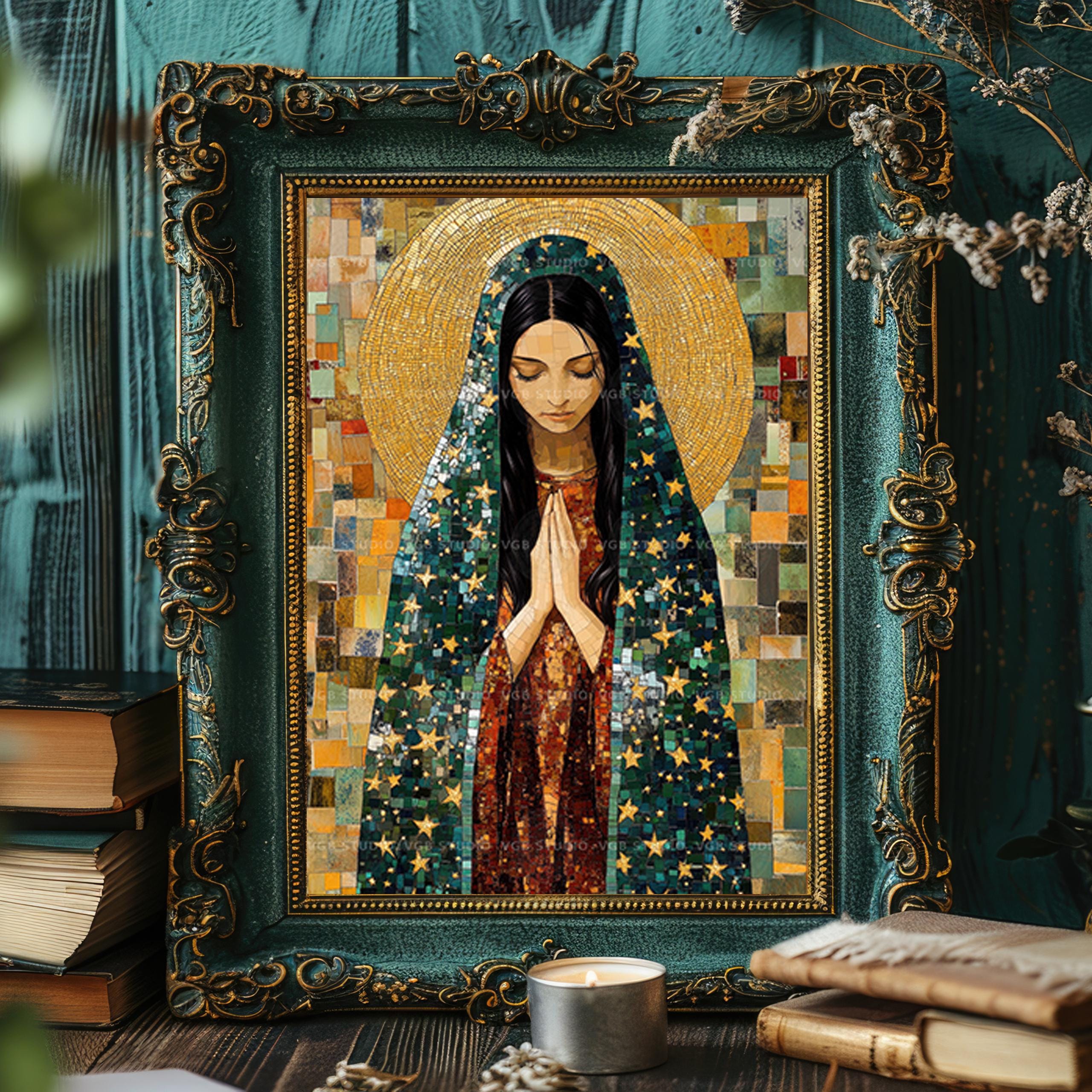 Lady of Guadalupe Wall Art Print Catholic Virgin Mary Mosaic Icon ...