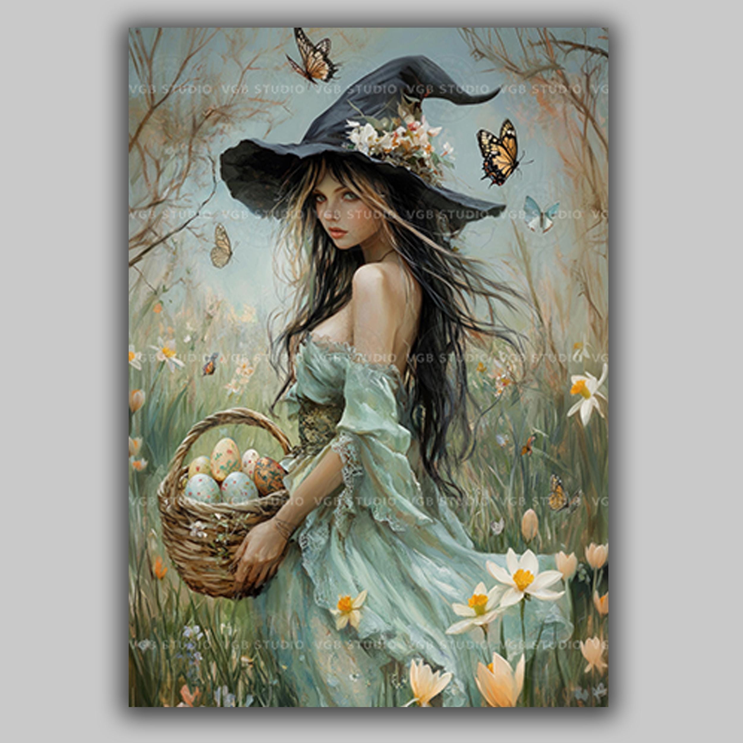 orista オリスタ アート Ostara Goddess of Spring and Fertility Art Print Pagan Mythology