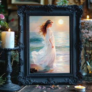アフロディーテ ギリシャの愛の女神 美と海 夕日 神話 ヴィーナス 神聖な女性 異教の装飾 ロマンチック ファンタジー アートプリント s26 画像 4