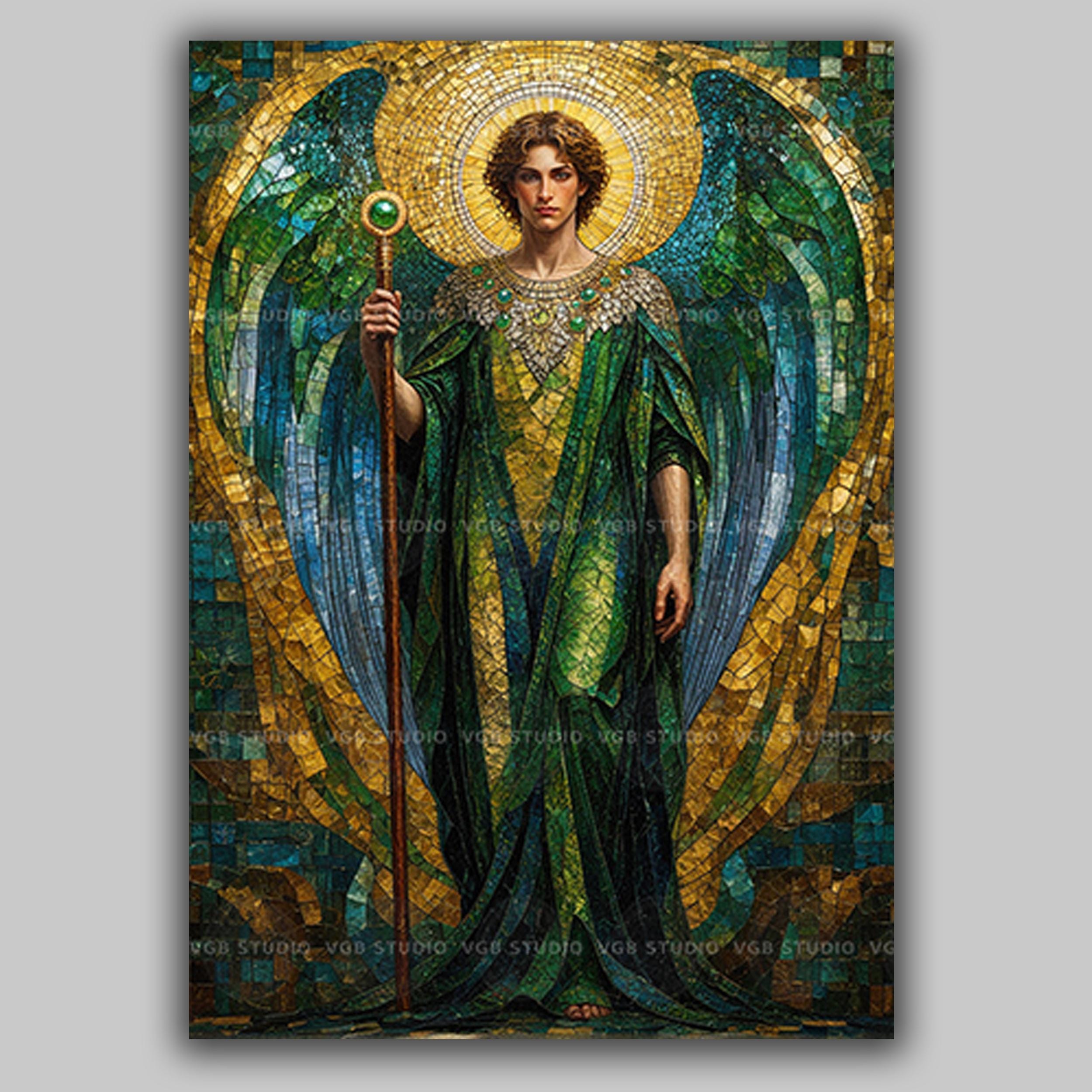 Archangel Raphael Wall Art Print, Catholic Gifts, Prayer Room