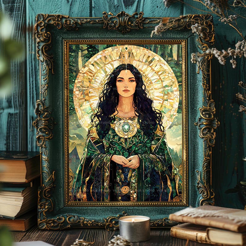 Gaia Earth Mother Goddess Wall Art Print Greek Primordial Deity Sacred ...