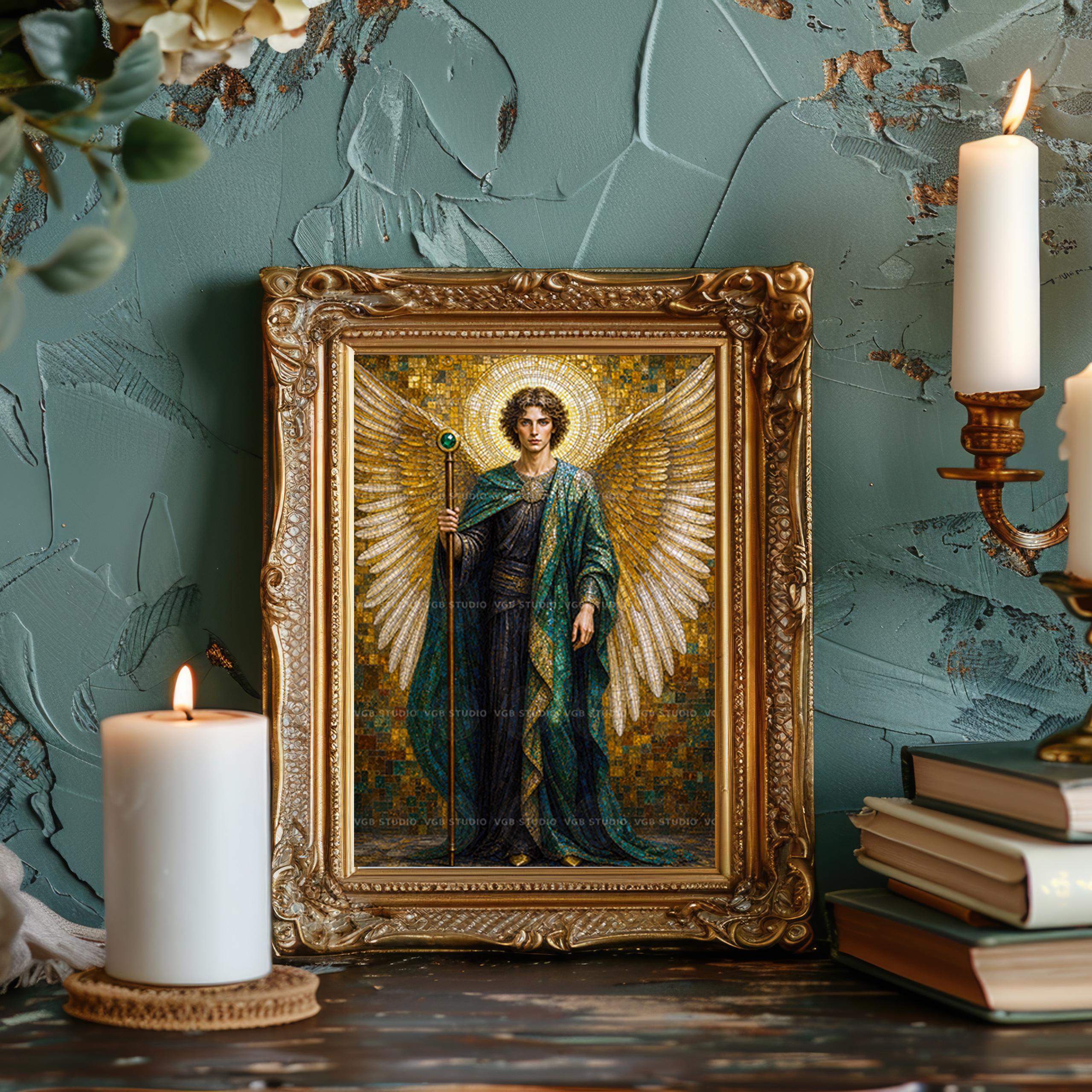 Archangel Raphael Wall Art Print, Angel of Healing and Protection ...
