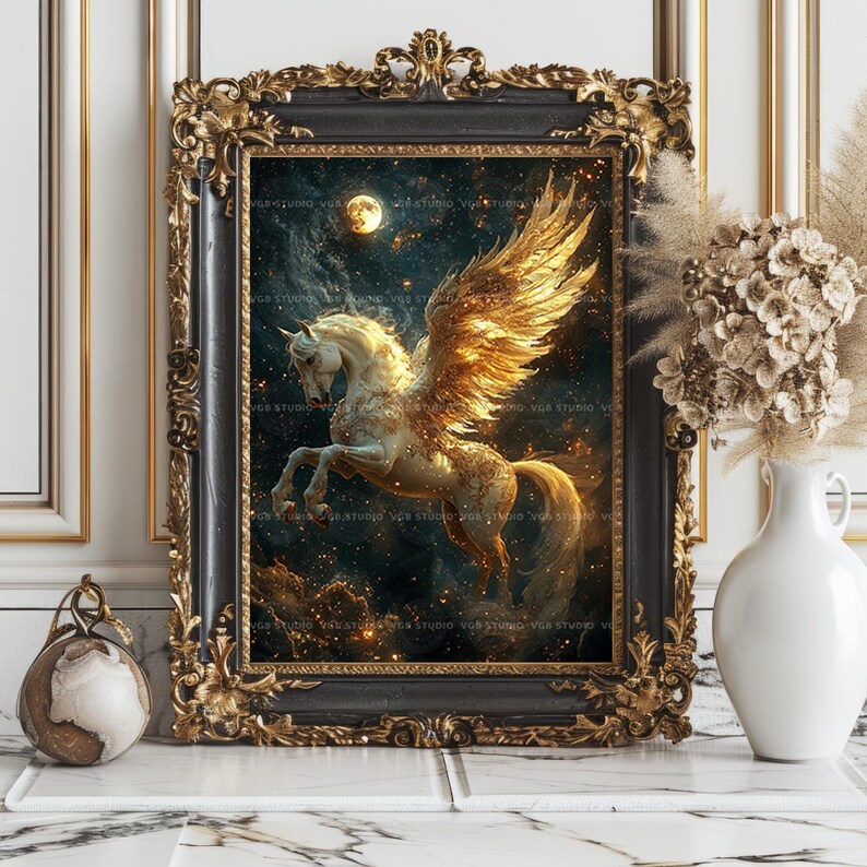 Pegasus Greek Mythology Art Print Winged Horse Fantasy Artwork ...