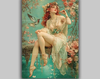 Aphrodite Greek Goddess Art Print Goddess Of Love Beauty And Desire Mythology Wall Decor Romantic Feminine Divine Pagan Altar Artwork t52