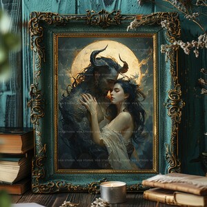 Monster Romance Wall Art Print, Gothic Bedroom Decor, Occult Aesthetic, Mythical Creature, Dark Feminine Energy, Supernatural Posters K35 image 4