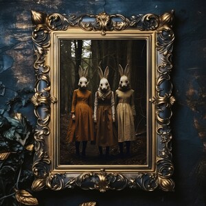 Rabbit Cult of the Forest, Gothic Occult Poster, Witchcraft Print ...