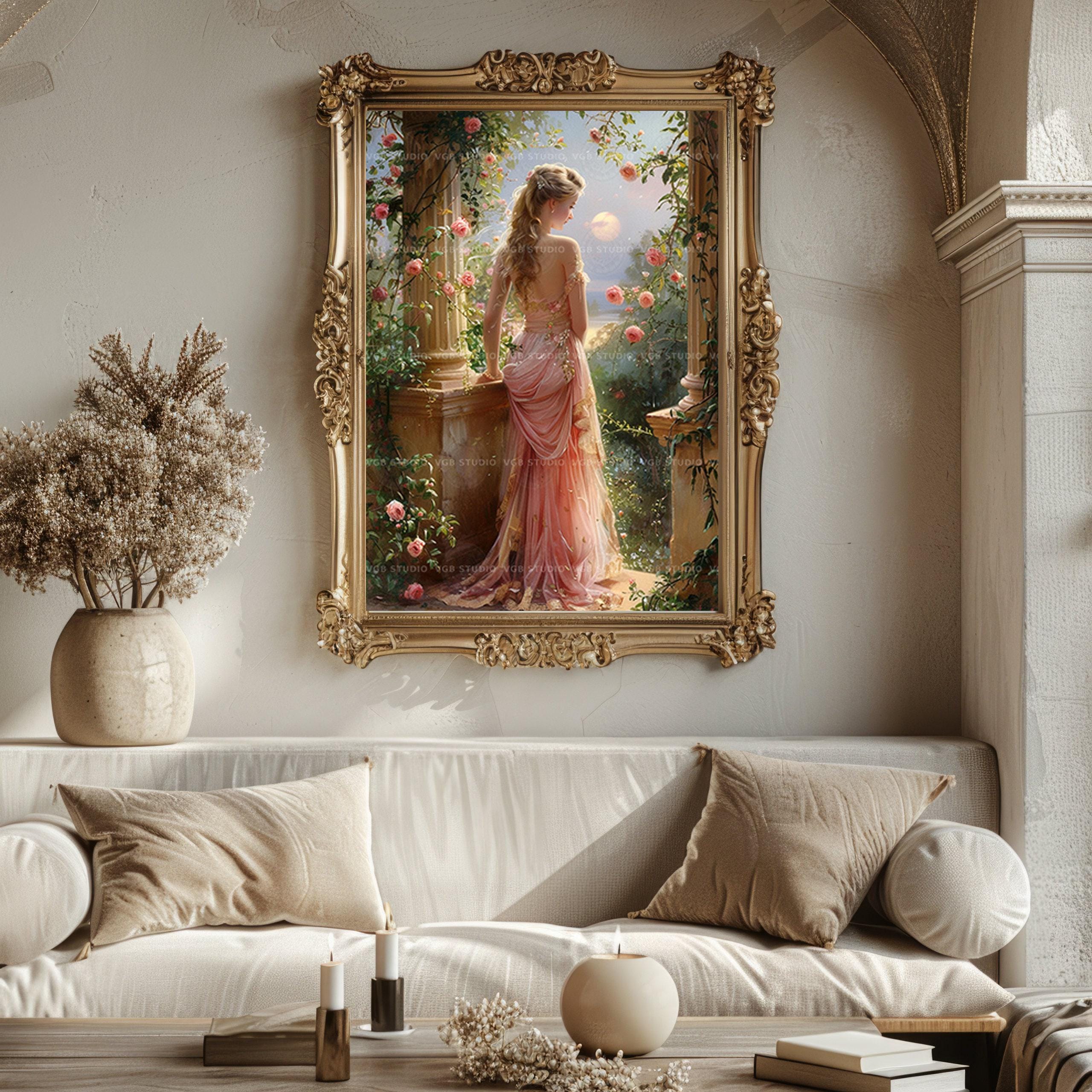 Aphrodite Venus Art Print, Greek Goddess in a Pink Gown, Rose