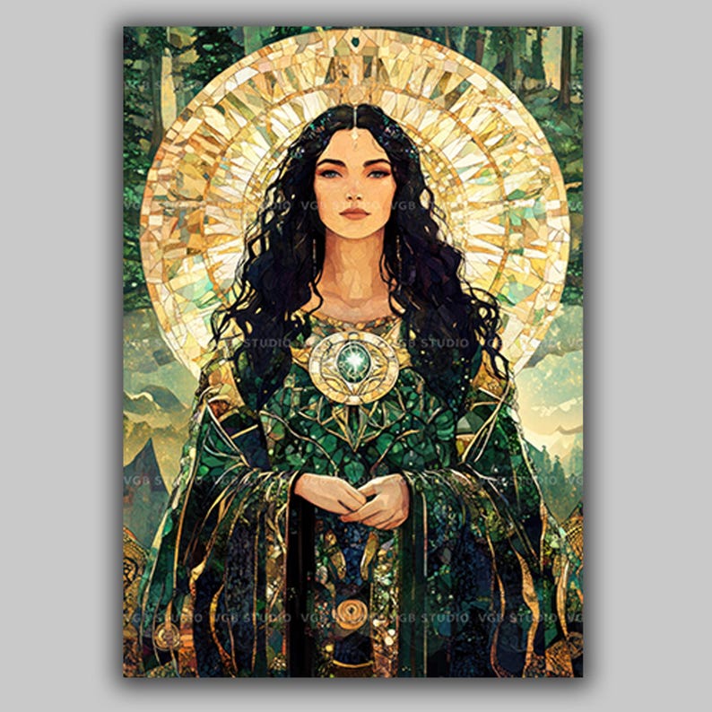 Gaia Earth Mother Goddess Wall Art Print Greek Primordial Deity Sacred ...