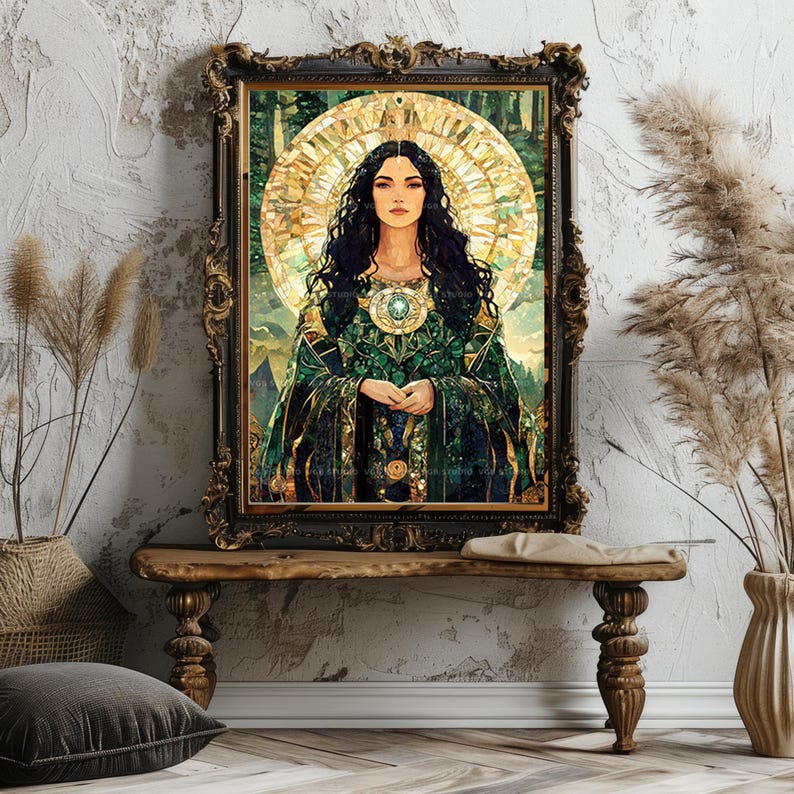 Gaia Earth Mother Goddess Wall Art Print Greek Primordial Deity Sacred ...