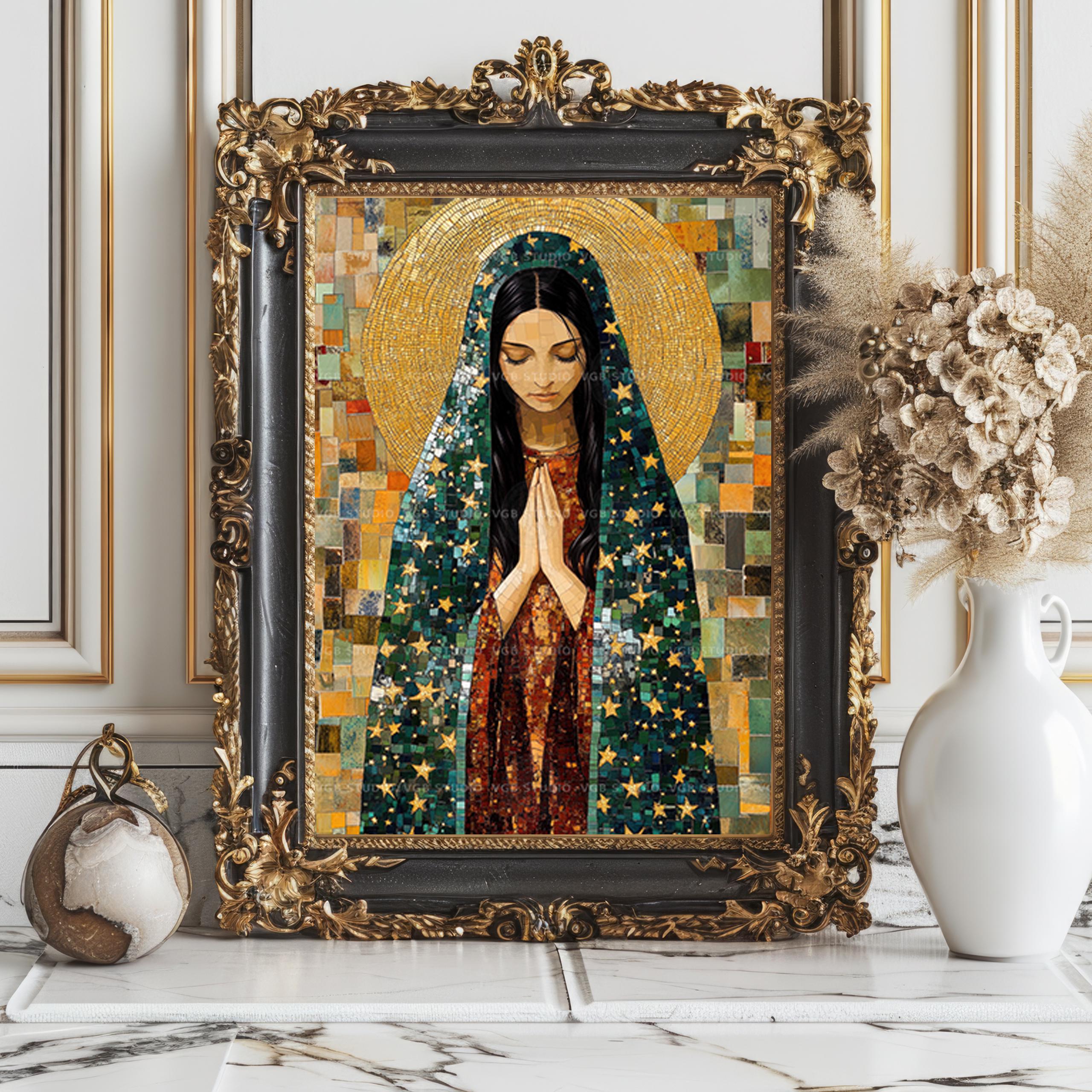 Lady of Guadalupe Wall Art Print Catholic Virgin Mary Mosaic Icon ...