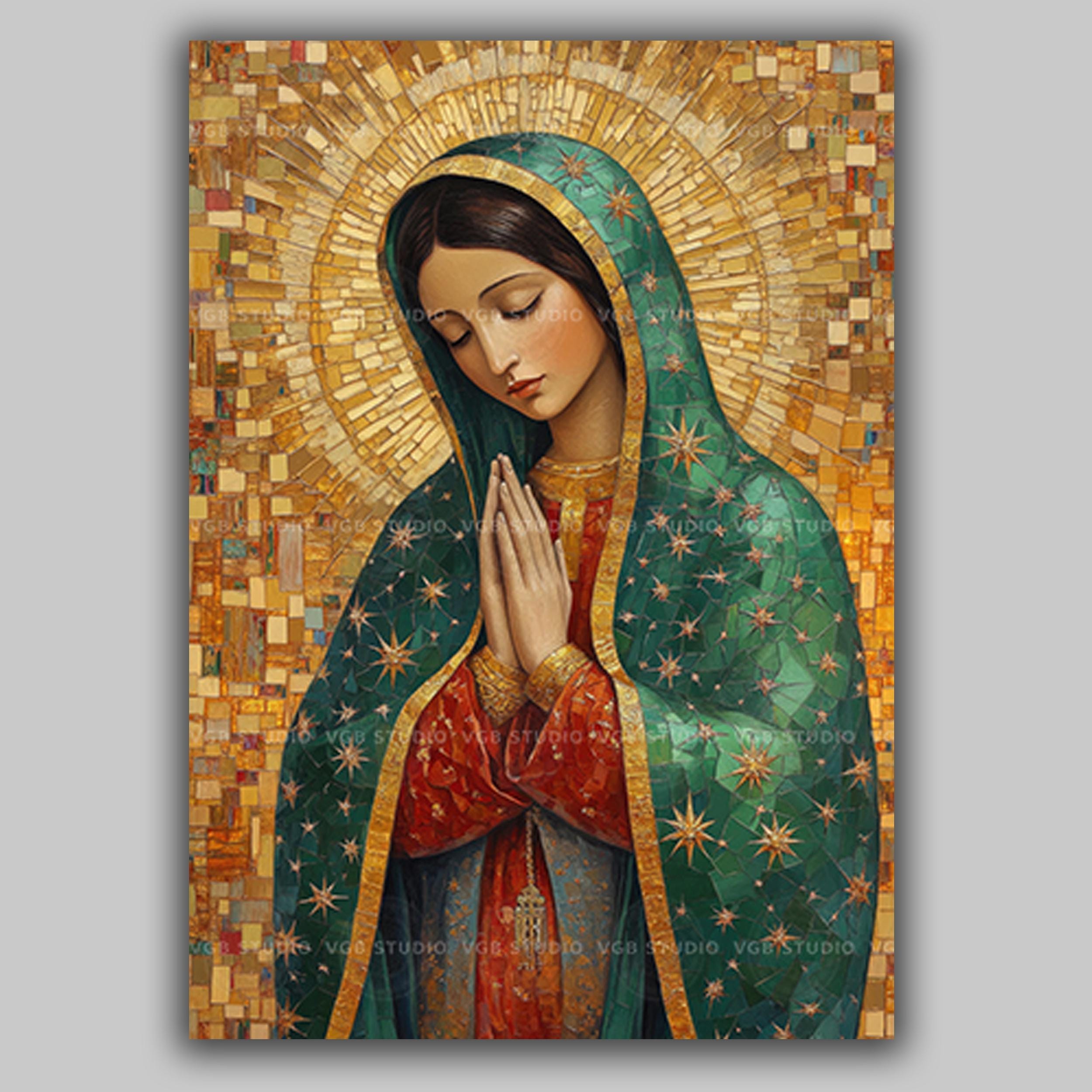 Our Lady of Guadalupe Wall Art Print Catholic Virgin Mary Mosaic Icon ...