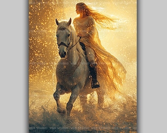 Niamh Art Print Celtic Goddess Irish Mythology Woman on White