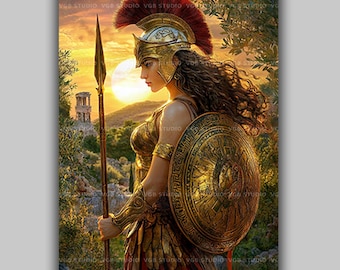 Athena Minerva Goddess Art Print Warrior Goddess Greek Mythology