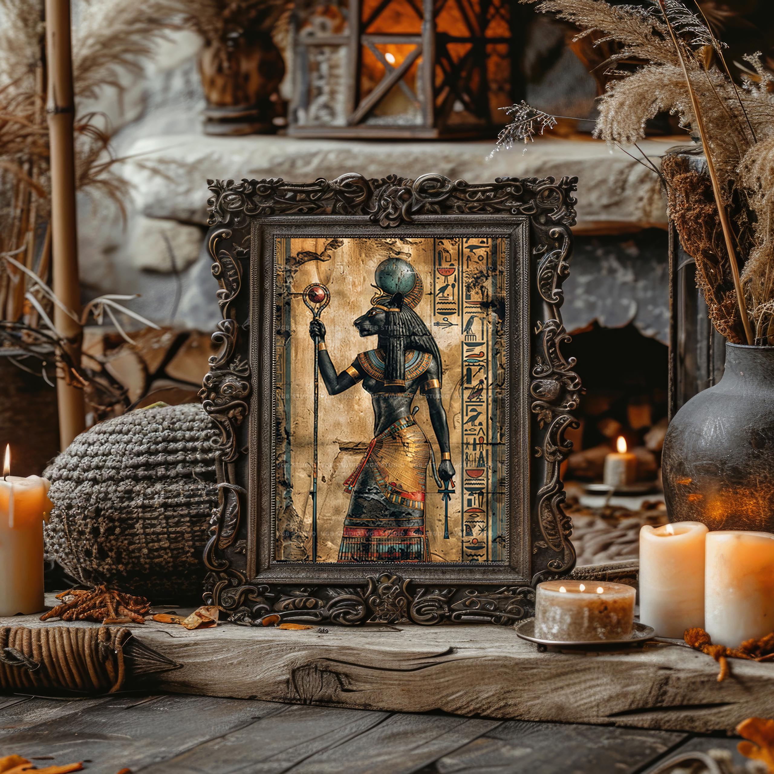 Sekhmet Art Print Egyptian Lioness Goddess Ancient Egypt Wall Decor ...