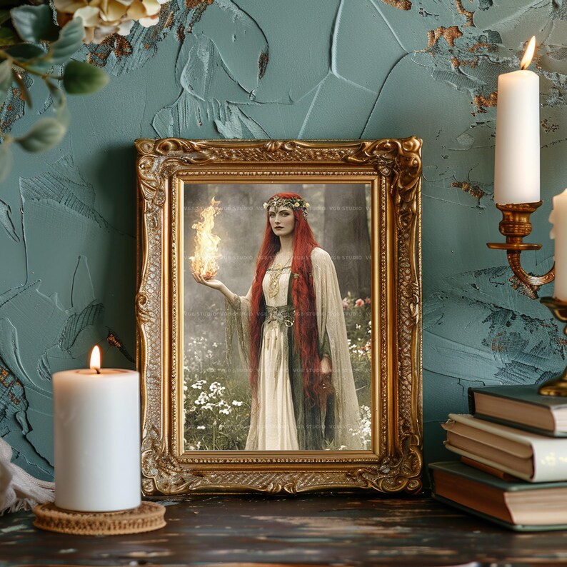 Spring In Myths Brigid Celtic Goddess of Spring Fire Poetry and Healing Art Print in ...