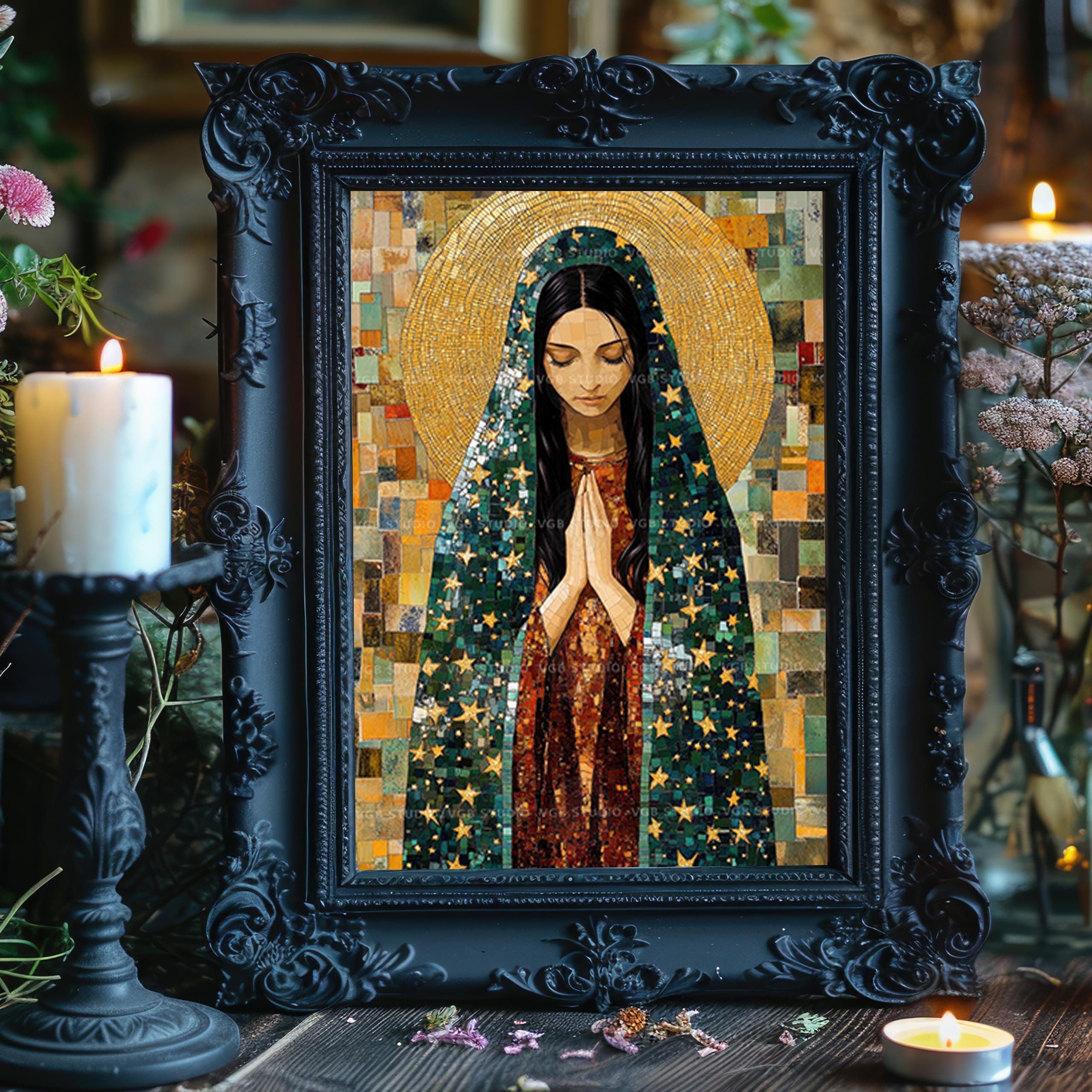 Lady of Guadalupe Wall Art Print Catholic Virgin Mary Mosaic Icon ...