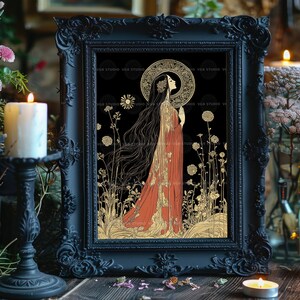 Mary Magdalene Art Print Christian Saint Feminine Spirituality Mystic Woman Halo Religious Artwork Faith Wall Decor Sacred Feminine AJ87 image 2