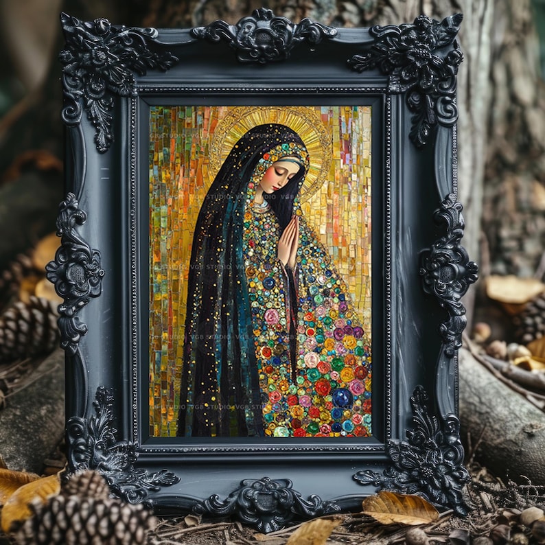 Lady of Guadalupe Art Print Mosaic Virgin Mary Religious Decor Mexican Icon Catholic Wall Colorful Spiritual Gift Madonna Sacred Home AJ50 image 7