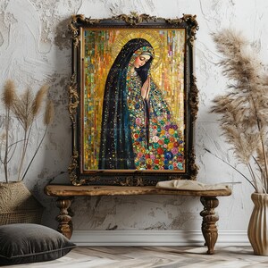 Lady of Guadalupe Art Print Mosaic Virgin Mary Religious Decor Mexican Icon Catholic Wall Colorful Spiritual Gift Madonna Sacred Home AJ50 image 5