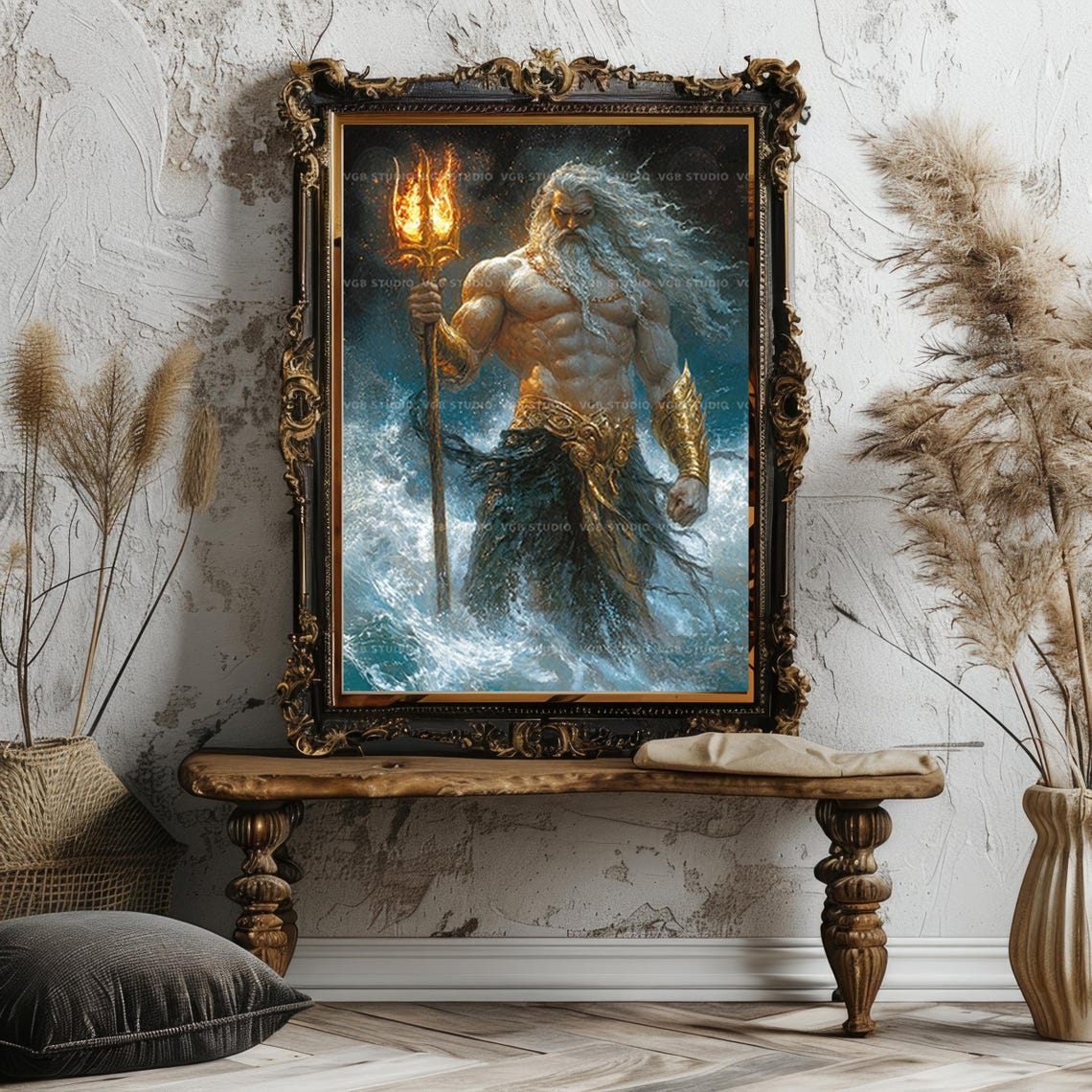 Poseidon Greek God of the Sea Art Print Ocean Storm Mythology Wall Art ...