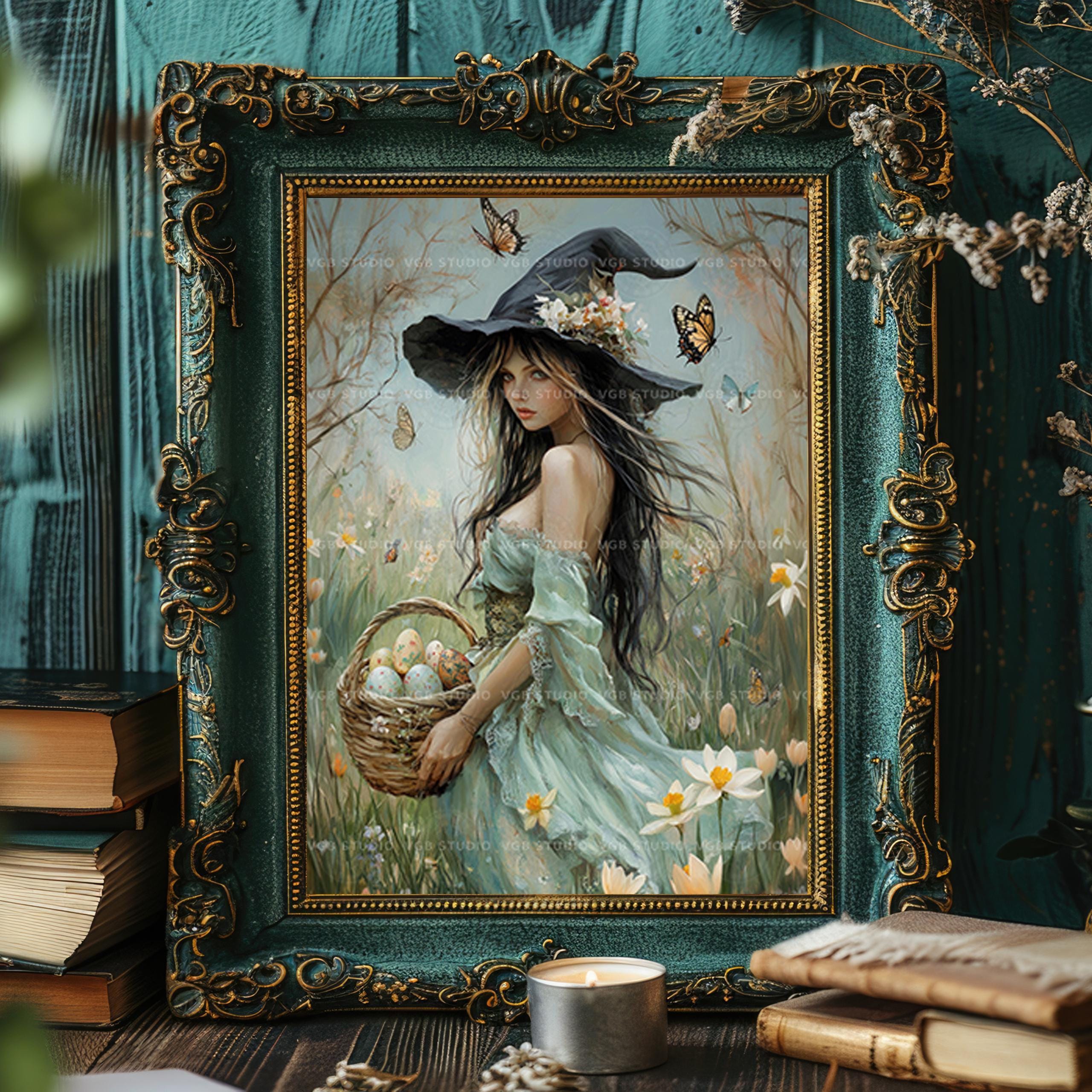 Ostara Eostre Spring Goddess Wall Art Print Painted Eggs Butterflies ...