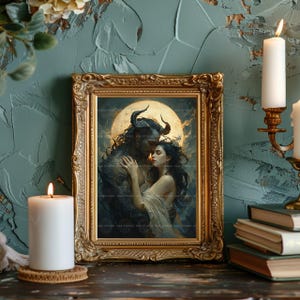 Monster Romance Wall Art Print, Gothic Bedroom Decor, Occult Aesthetic, Mythical Creature, Dark Feminine Energy, Supernatural Posters K35 image 5