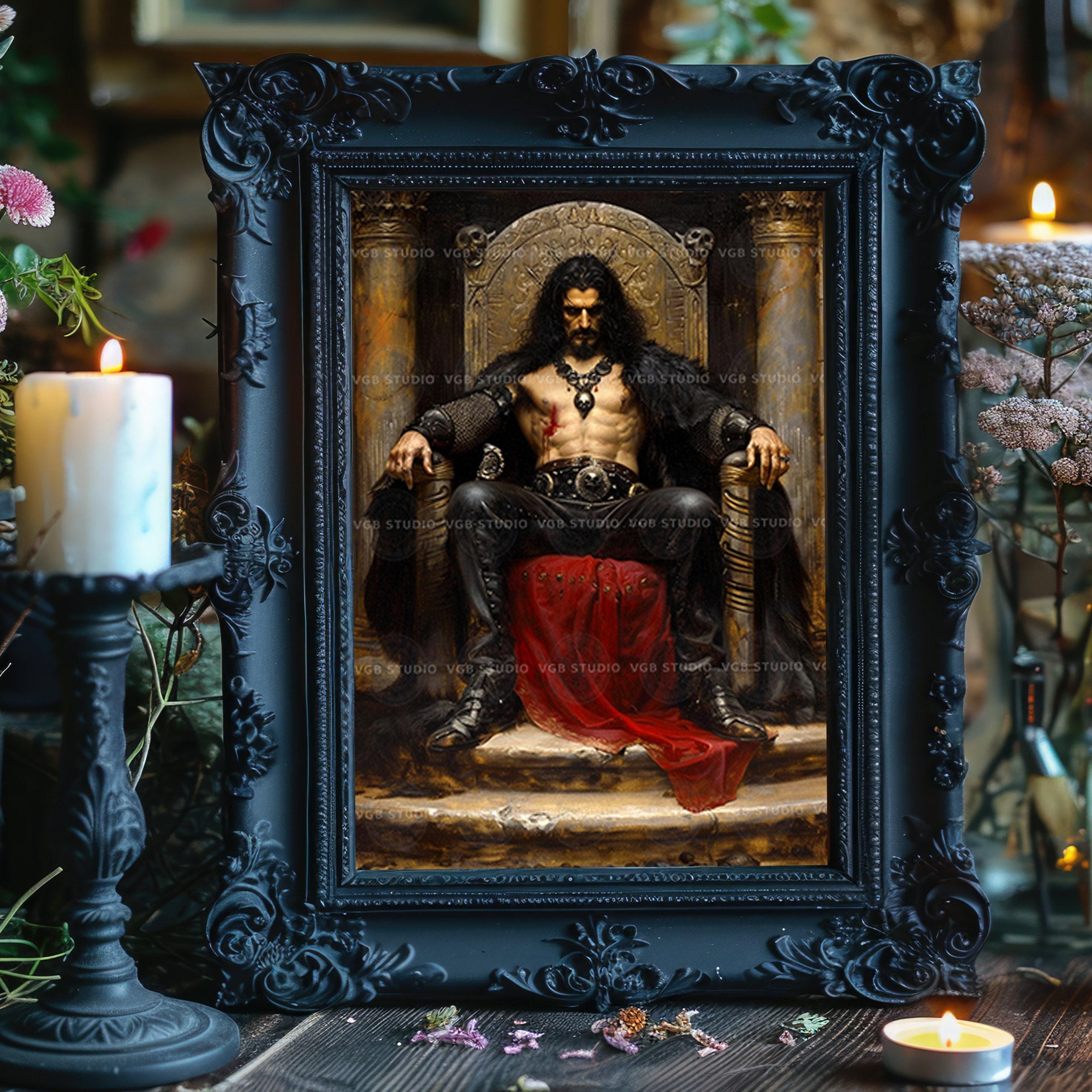 Vlad Tepes Art Print | Dracula on Throne Dark King Warrior Gothic
