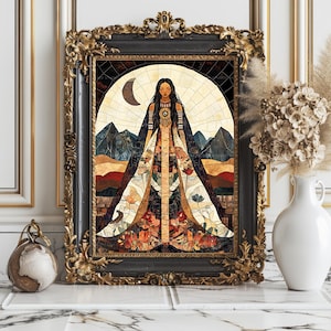 Changing Woman Navajo Goddess Wall Art Print Indigenous Mythology Sacred Feminine Nature Symbolism Native Spirit Earth Renewal Artwork AJ29 image 7