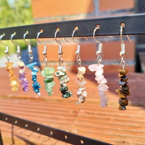 Handmade crystal earrings, small crystals, gemstones, natural stones, crystal beads, cottagecore, fairycore, goblincore, spirituality, gift.
